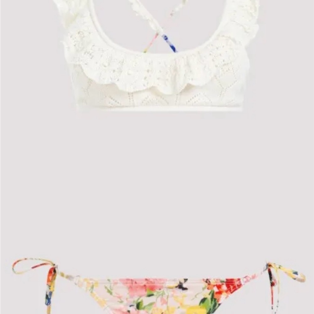 Zimmermann White and Floral Bikini